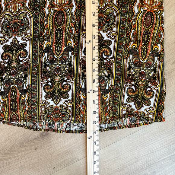 MOTEL Paisley Mockneck Sleeveless Shift Mini Dress Size M - Picture 8 of 9